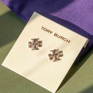 Tory Burch Rose Gold LOGO Stud Earrings